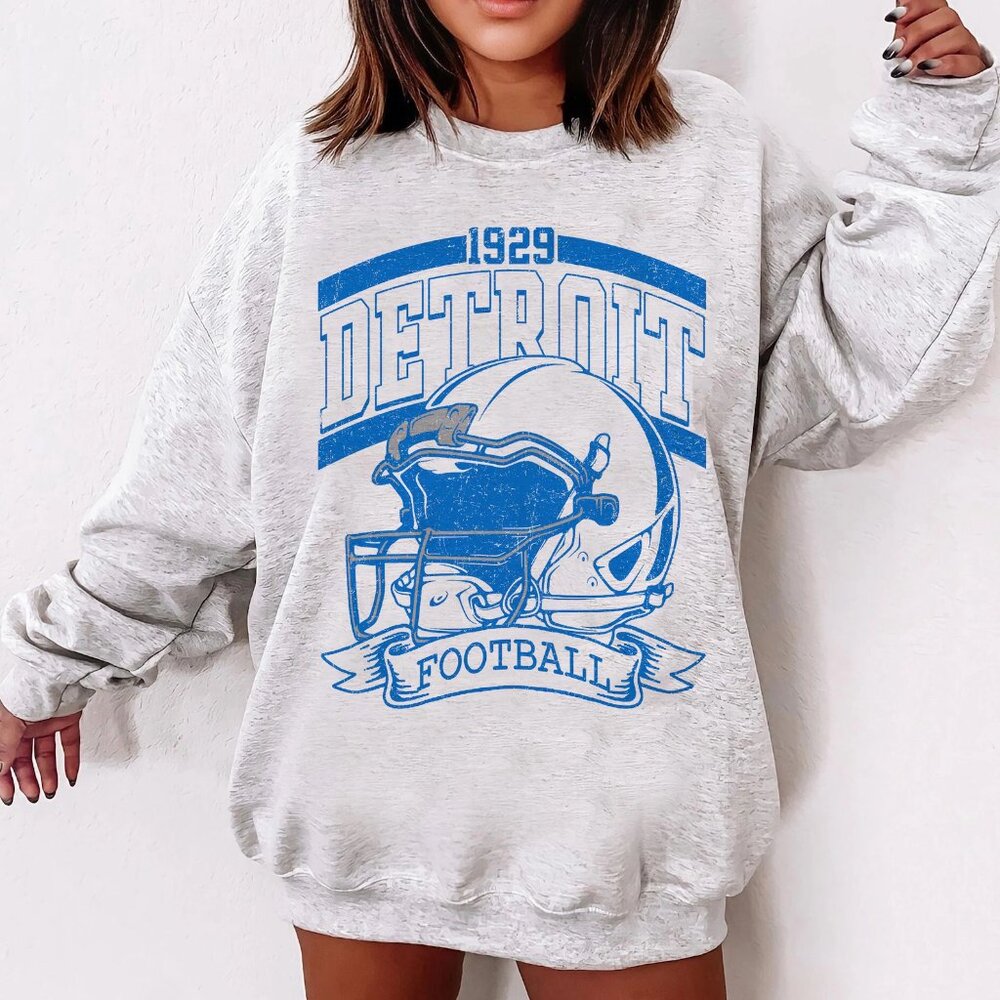 Vintage 90s Style Detroit Football Sweatshirt, Retro Dallas Cowboys NFL Shirt